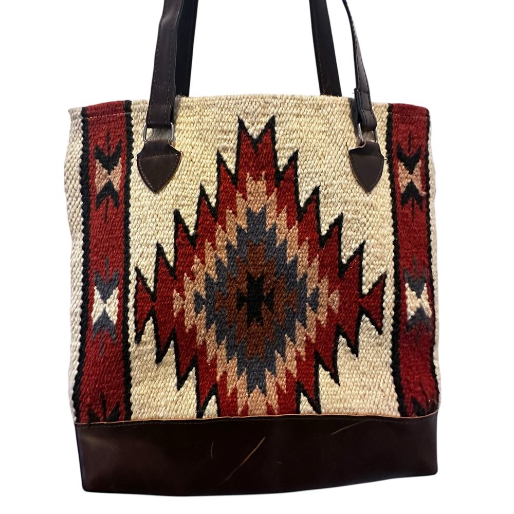 Saddle Blanket Co Southwestern Wool Tote Bag Aztec Western Ranchcore Boho